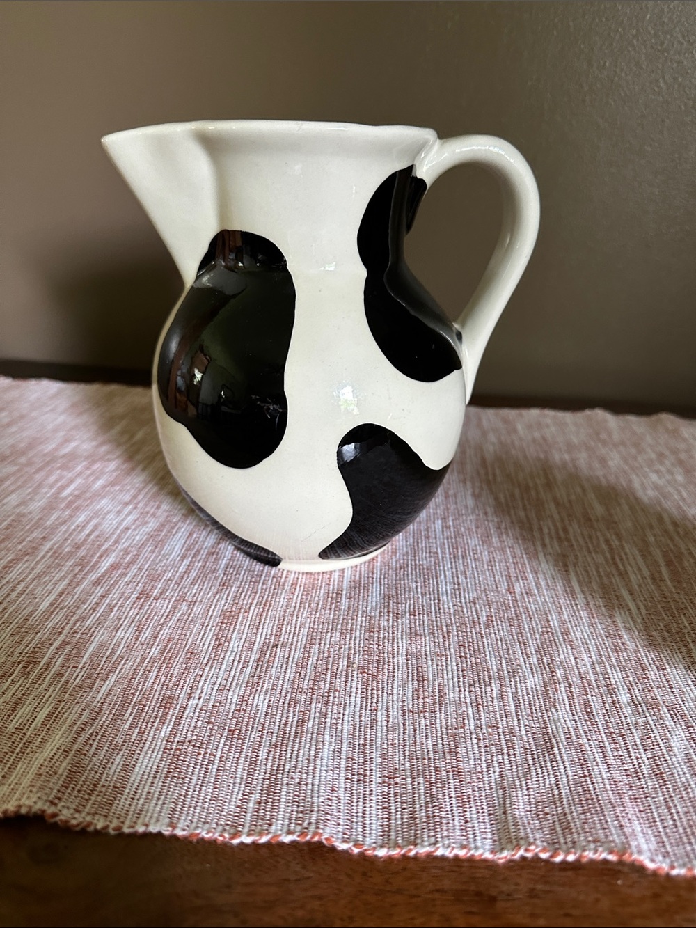 Ceramic Black and White Patterned Pitcher